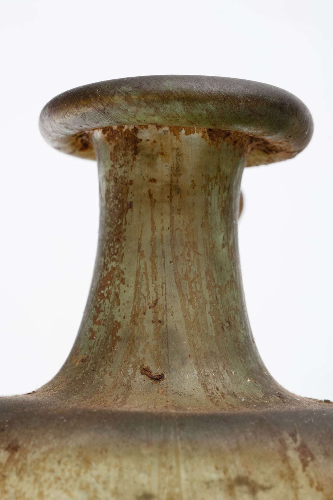 Roman Green Glass Squarish  Bottle