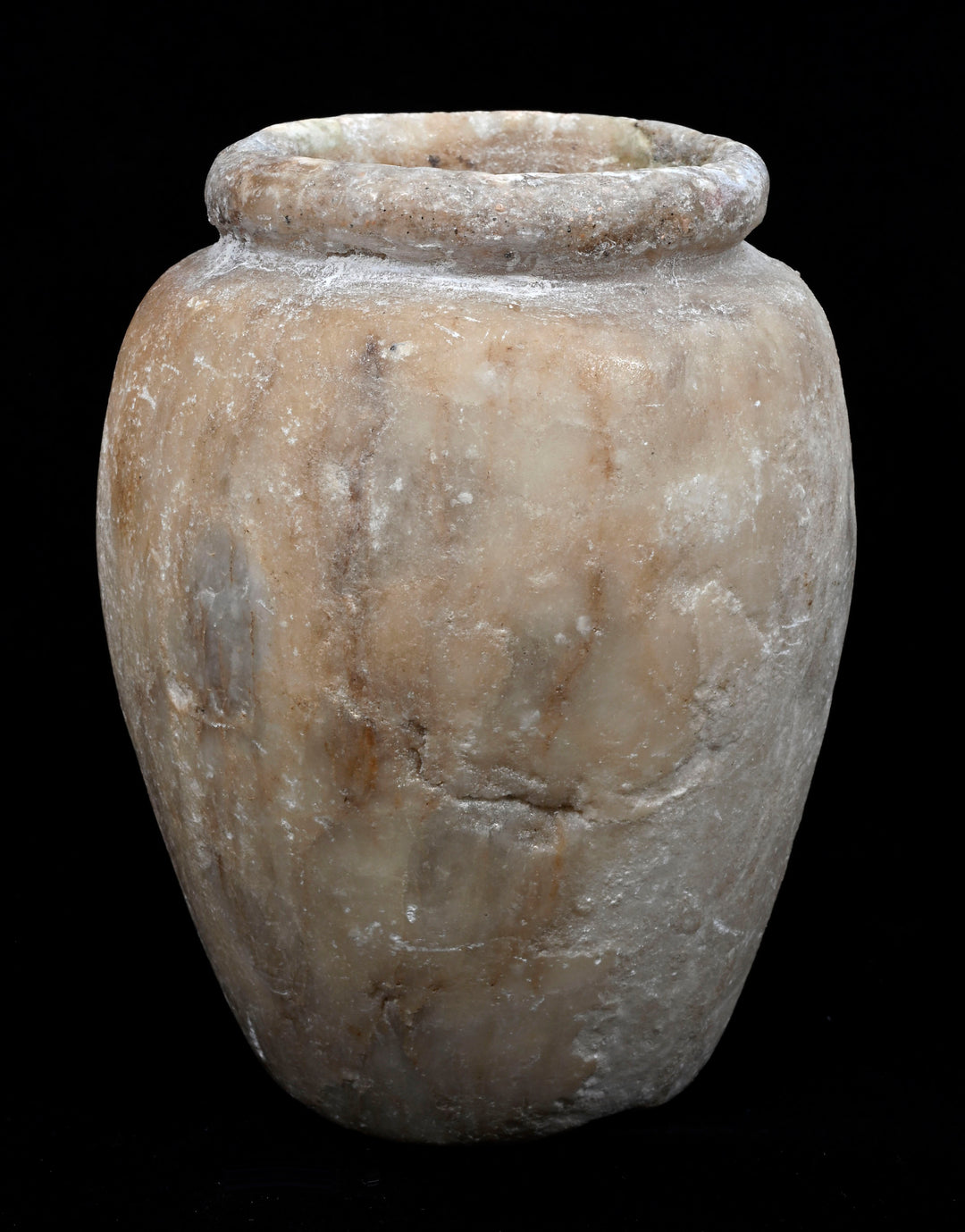 Egyptian Middle Kingdom  Ovoid Alabaster Jar