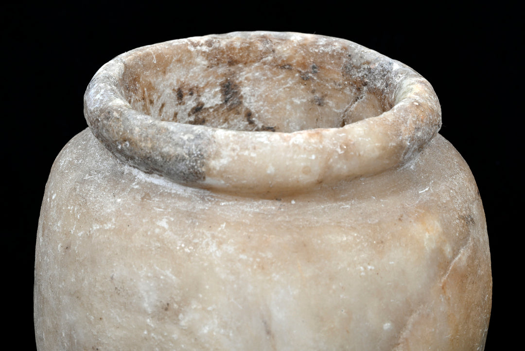 Egyptian Middle Kingdom  Ovoid Alabaster Jar