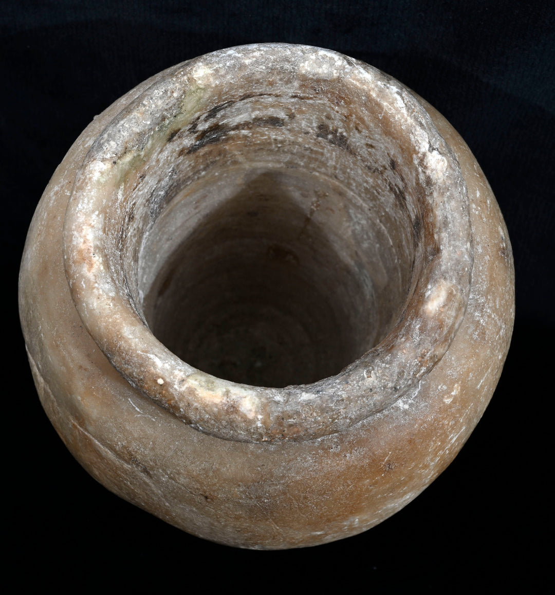 Egyptian Middle Kingdom  Ovoid Alabaster Jar