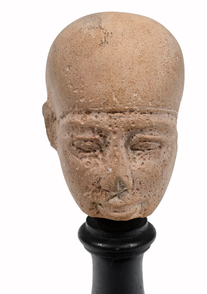 Egyptian Limestone Head of a Priest possibly Ptah