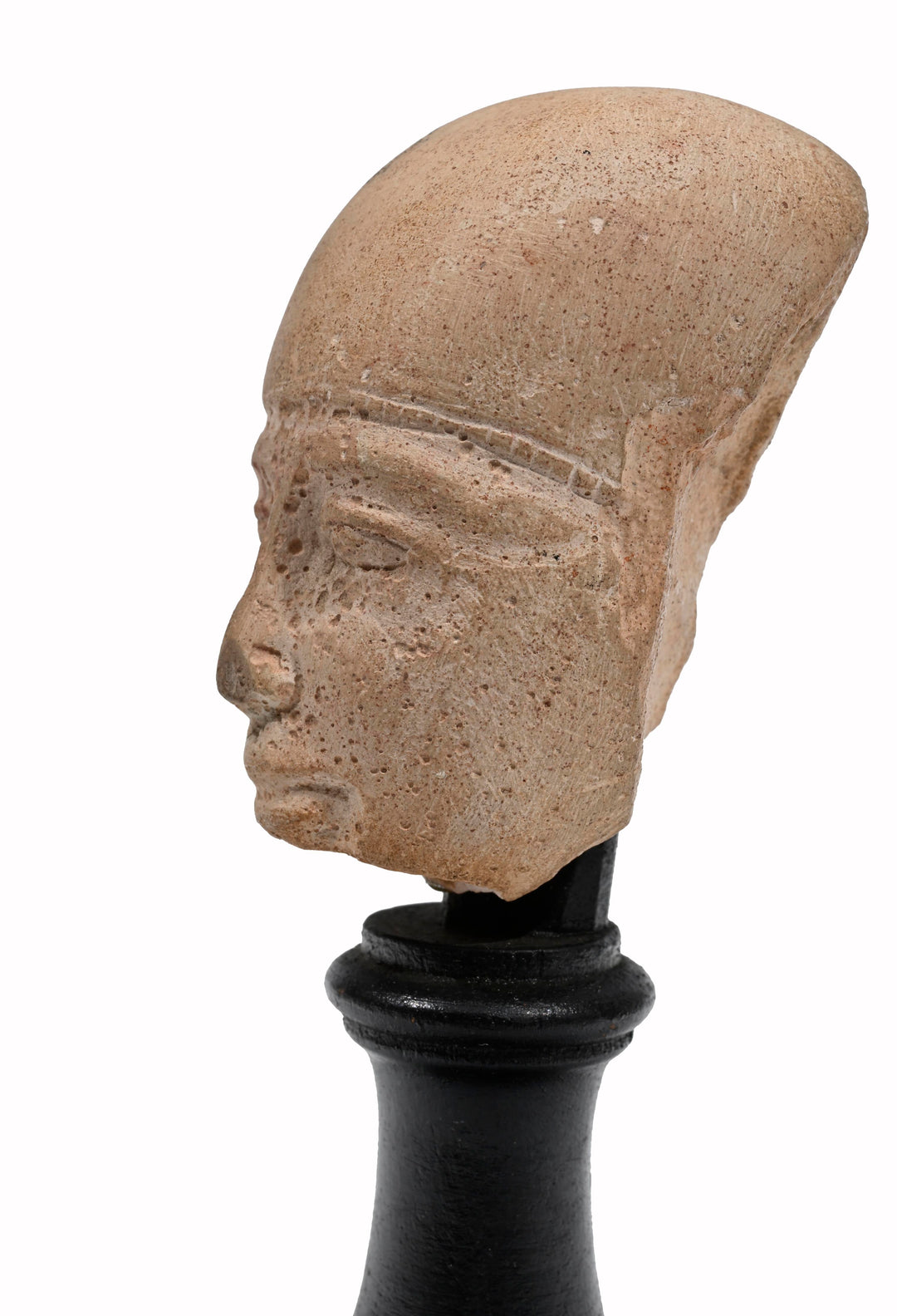 Egyptian Limestone Head of a Priest possibly Ptah