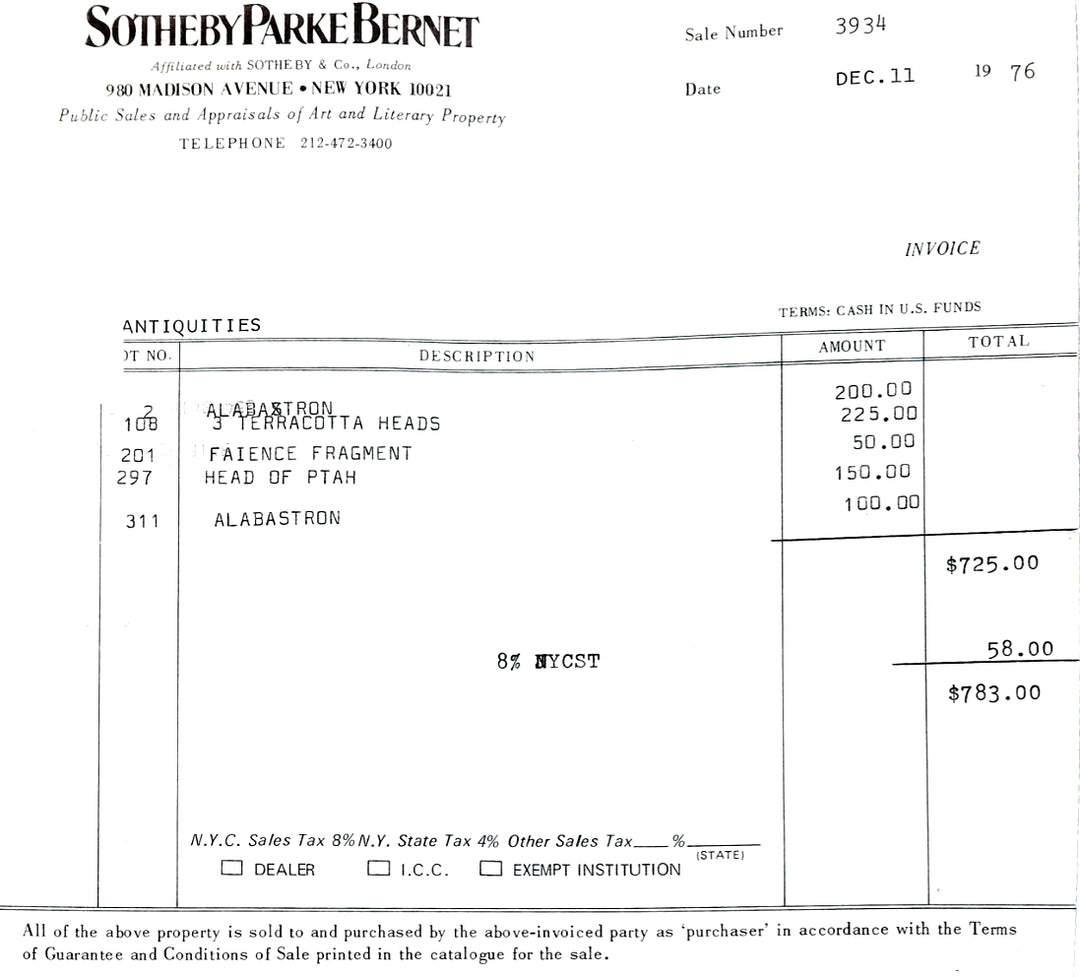 Egyptian Limestone Head of a Priest possibly Ptah