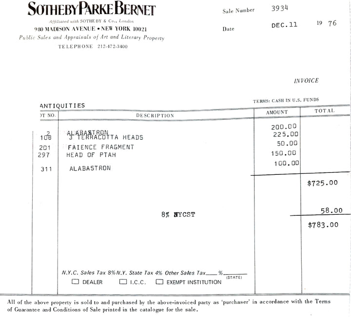 Egyptian Limestone Head of a Priest possibly Ptah