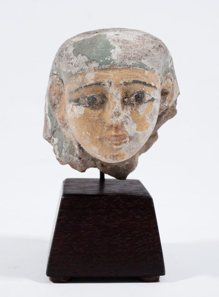 Egyptian Polychrome Terracotta Head