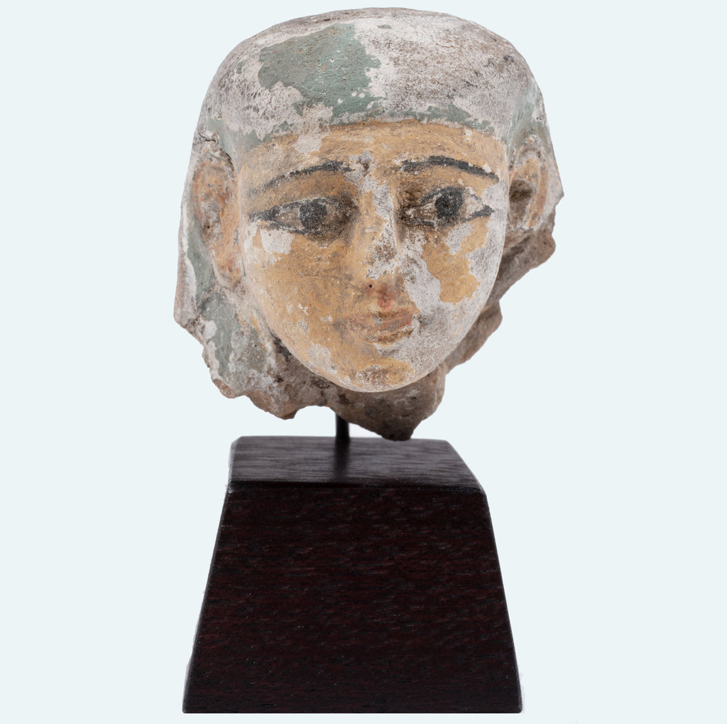Egyptian Polychrome Terracotta Head