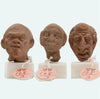 Group of three Hellenistic Alexandrian terracotta grotesque character heads