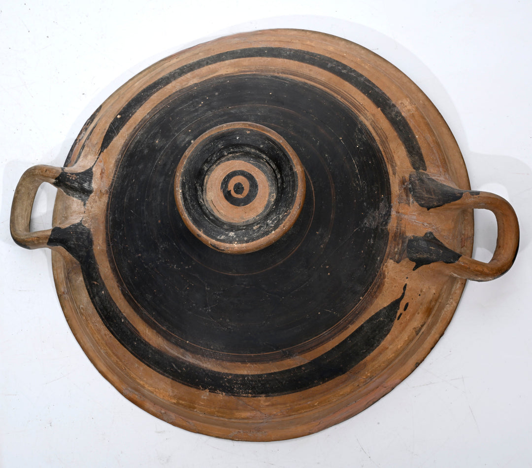 Ancient Greek Bichrome Banded Pottery Kylix (Two-Handled Wine Cup)