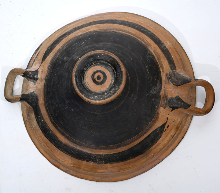 Ancient Greek Bichrome Banded Pottery Kylix (Two-Handled Wine Cup)