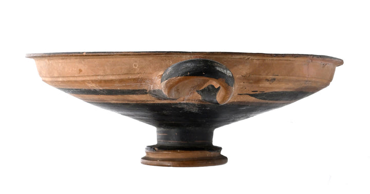 Ancient Greek Bichrome Banded Pottery Kylix (Two-Handled Wine Cup)