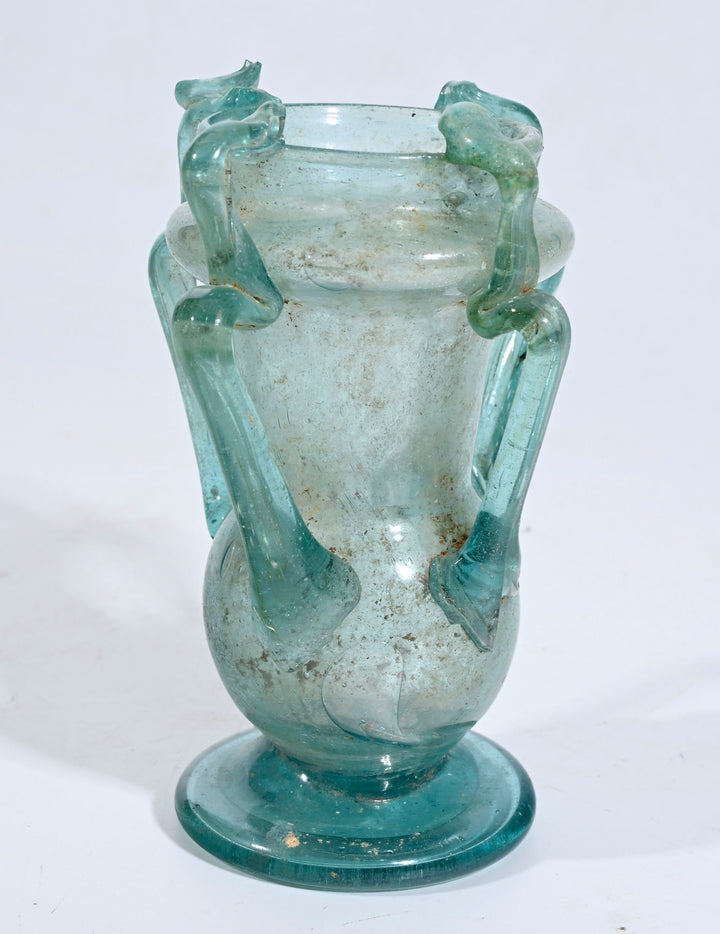 Roman Blue Glass Quadruple-handled Unguentarium