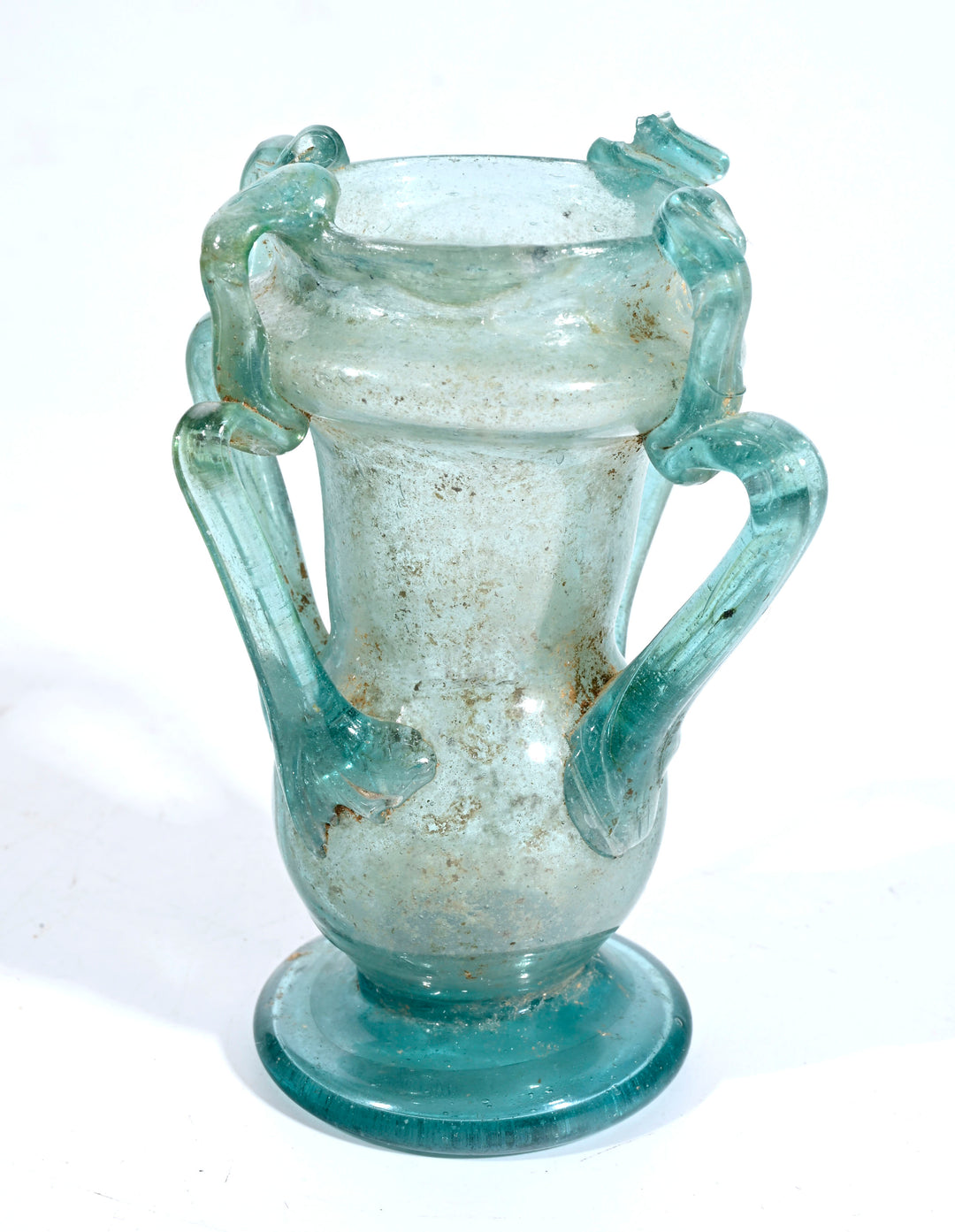 Roman Blue Glass Quadruple-handled Unguentarium