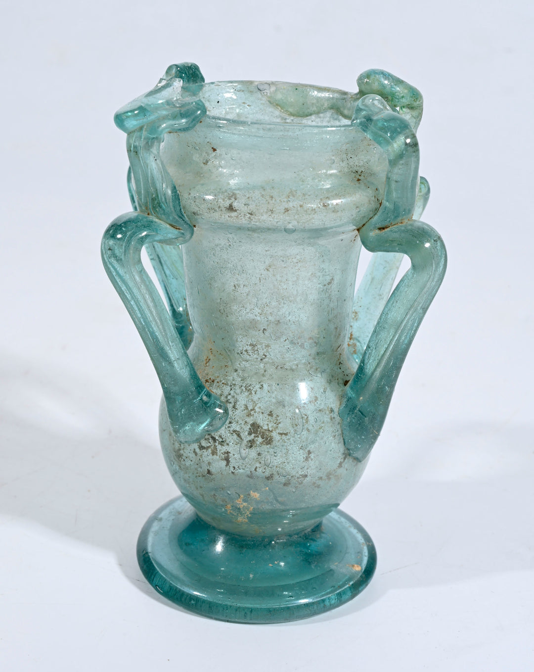 Roman Blue Glass Quadruple-handled Unguentarium