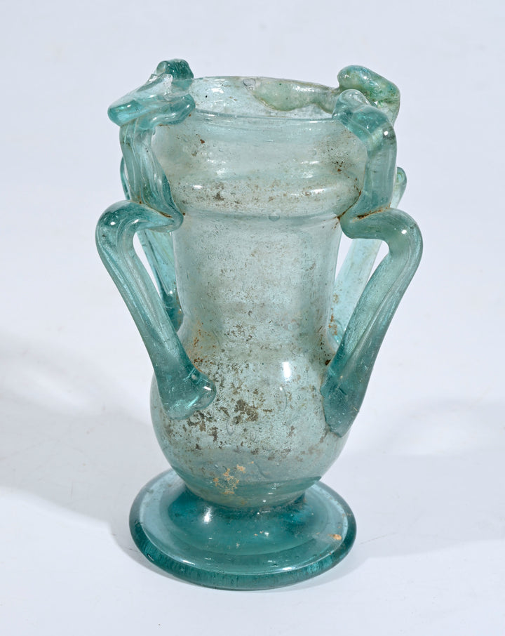 Roman Blue Glass Quadruple-handled Unguentarium