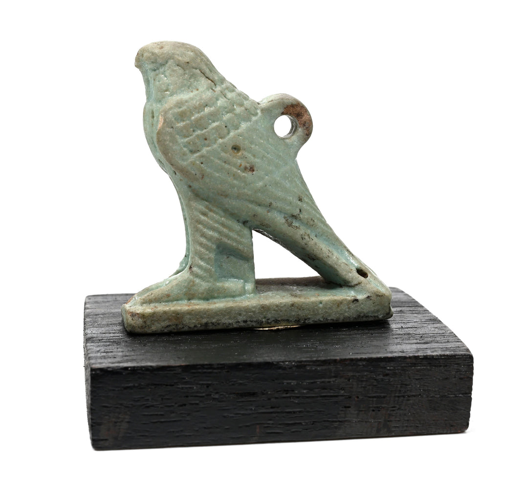 Egyptian Turquoise Faience Horus Falcon Amulet