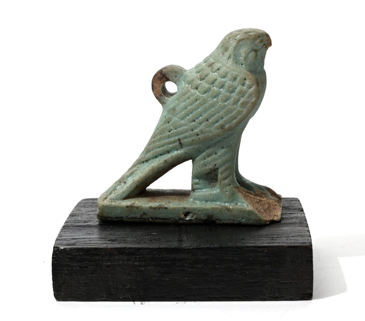 Egyptian Turquoise Faience Horus Falcon Amulet