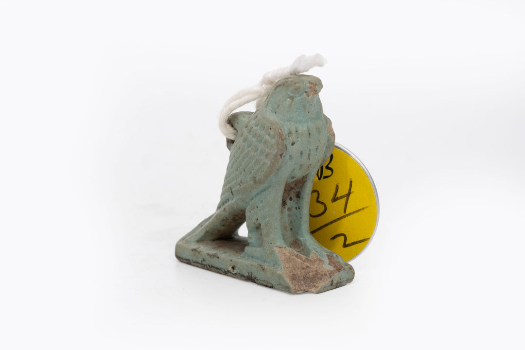Egyptian Turquoise Faience Horus Falcon Amulet