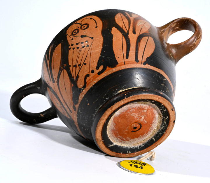 Greek Attic Red Figure Owl Skyphos Glaux