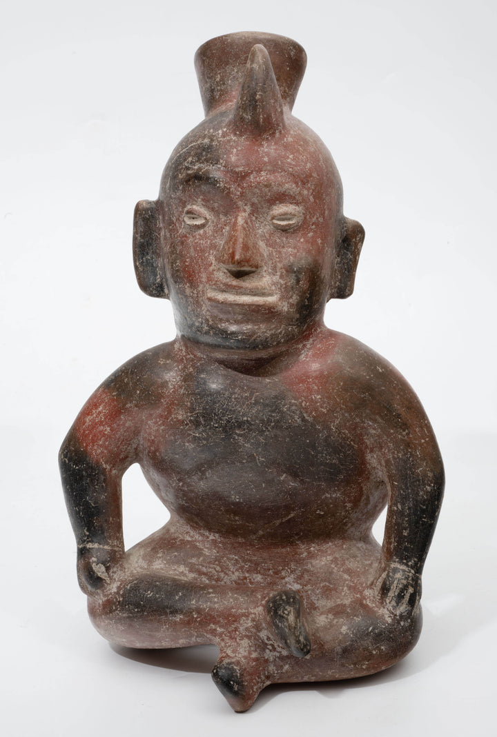 Colima Pottery Redware Seated Hunchback Dwarf