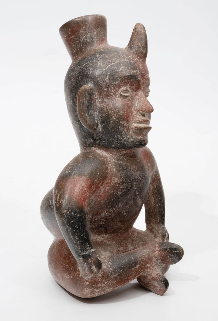 Colima Pottery Redware Seated Hunchback Dwarf