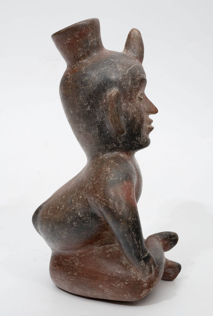 Colima Pottery Redware Seated Hunchback Dwarf