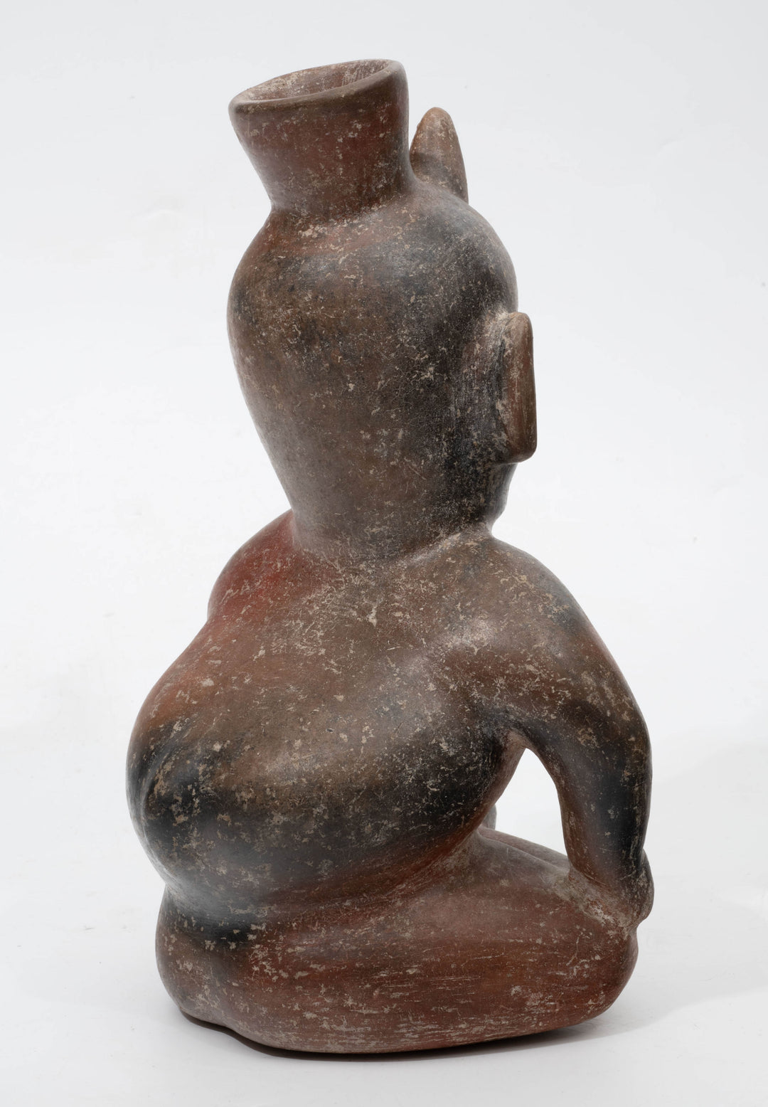 Colima Pottery Redware Seated Hunchback Dwarf