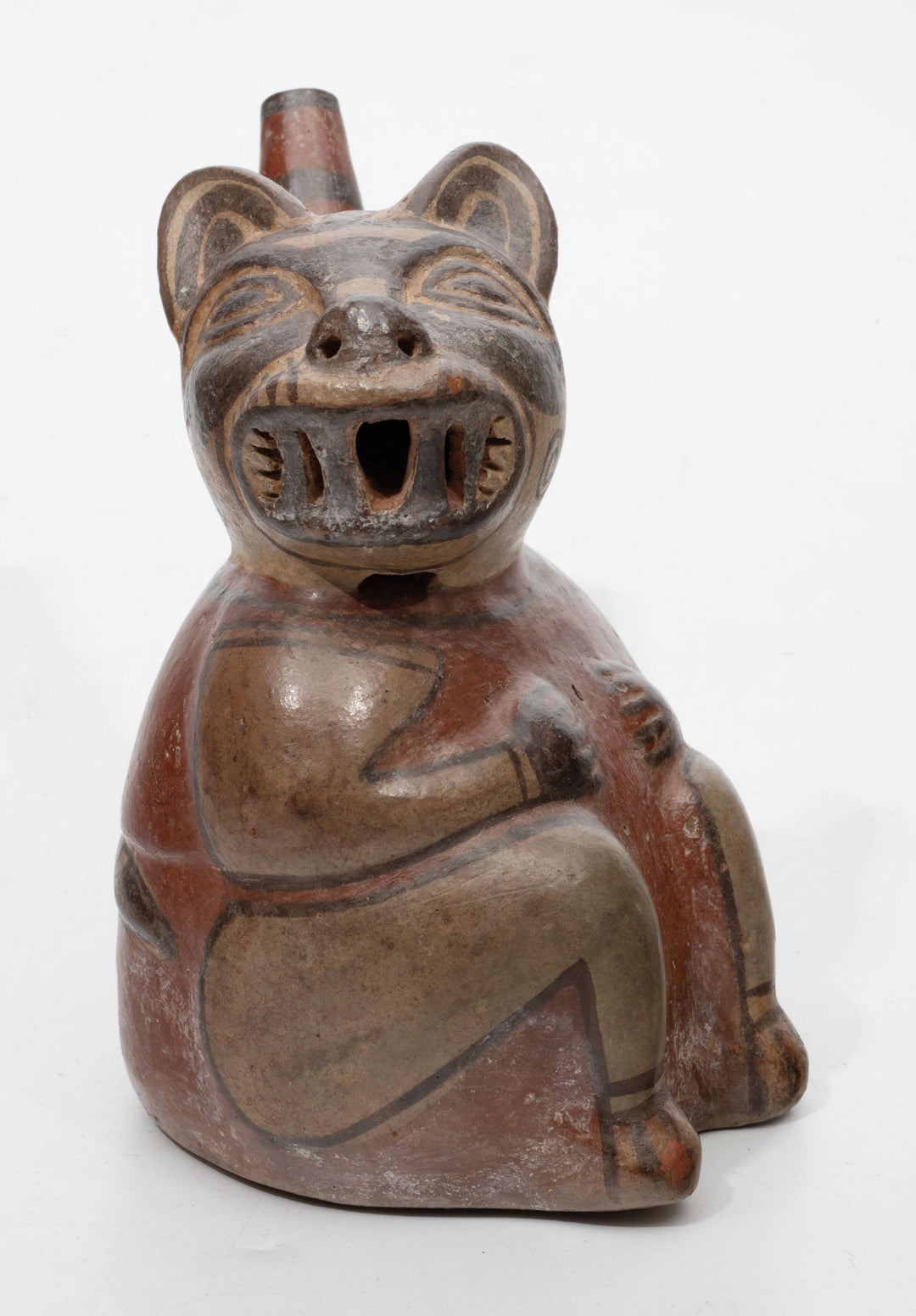 Huari Pottery Jaguar/Puma Stirrup Vessel