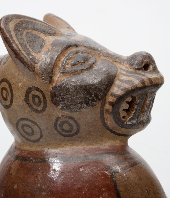 Huari Pottery Jaguar/Puma Stirrup Vessel