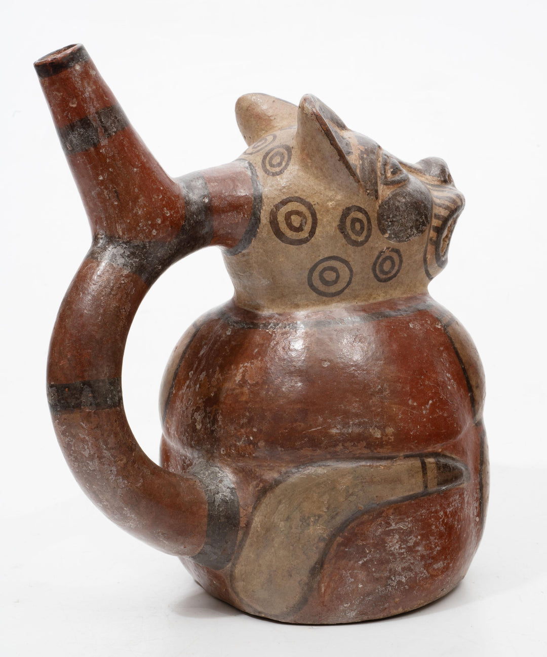 Huari Pottery Jaguar/Puma Stirrup Vessel