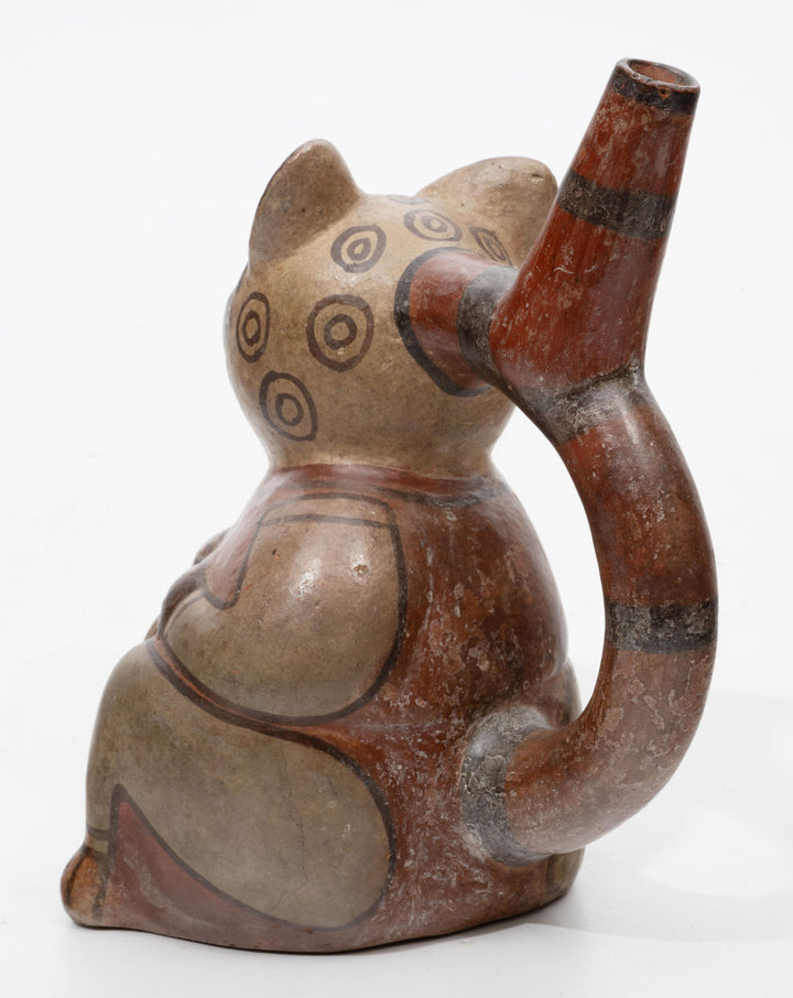 Huari Pottery Jaguar/Puma Stirrup Vessel