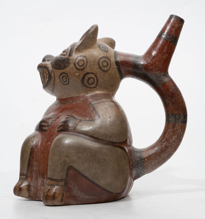 Huari Pottery Jaguar/Puma Stirrup Vessel