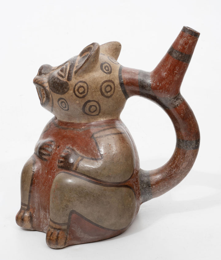 Huari Pottery Jaguar/Puma Stirrup Vessel