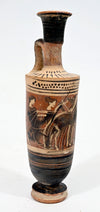 Attic Black-figure Pottery Lekythos with Quadriga Chariot