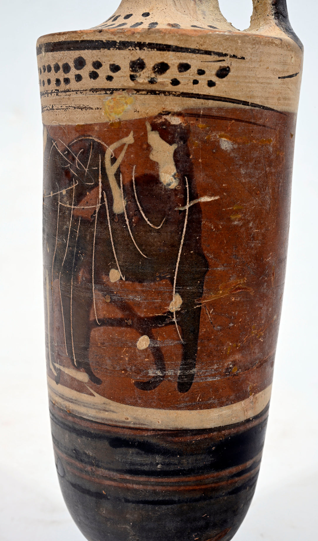 Attic Black-figure Pottery Lekythos with Quadriga Chariot