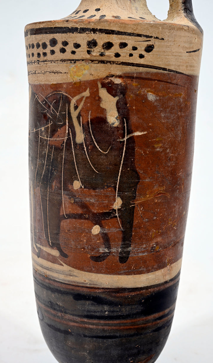 Attic Black-figure Pottery Lekythos with Quadriga Chariot