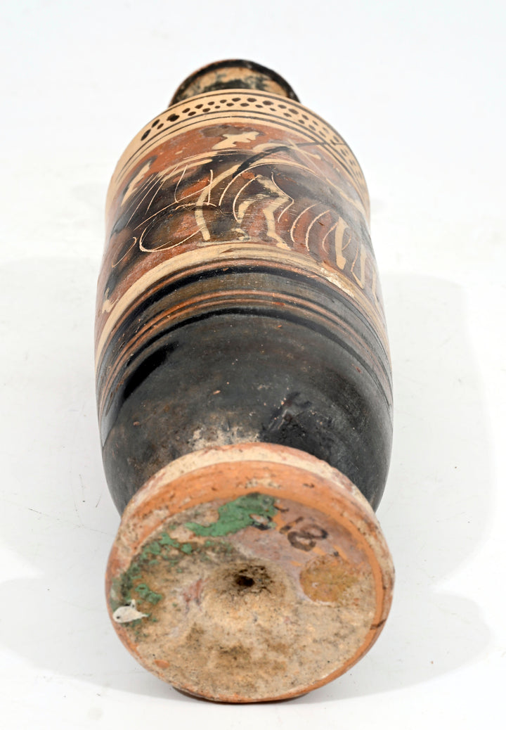 Attic Black-figure Pottery Lekythos with Quadriga Chariot