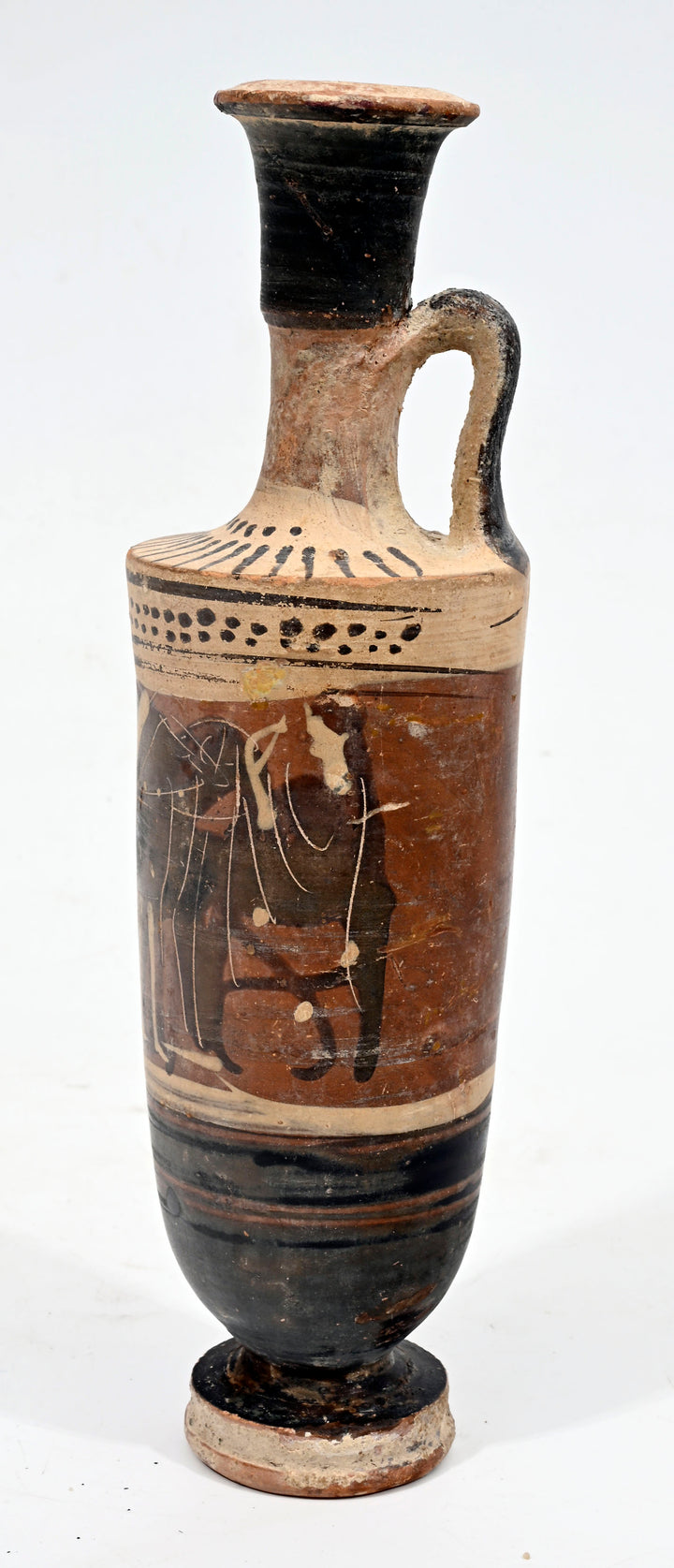 Attic Black-figure Pottery Lekythos with Quadriga Chariot