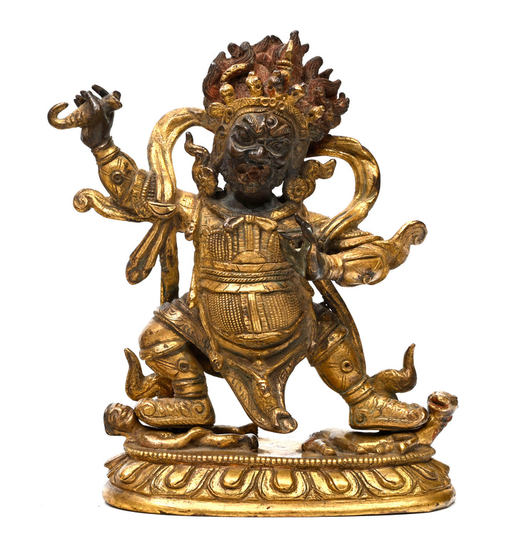 Sino Tibetan Gilt Bronze Vaishravana (Kubera)