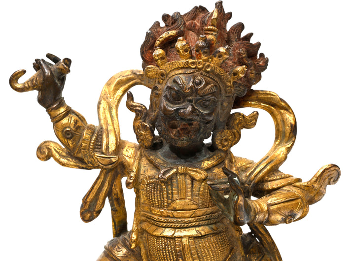 Sino Tibetan Gilt Bronze Vaishravana (Kubera)