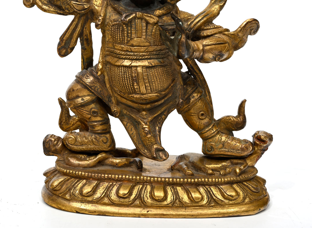 Sino Tibetan Gilt Bronze Vaishravana (Kubera)