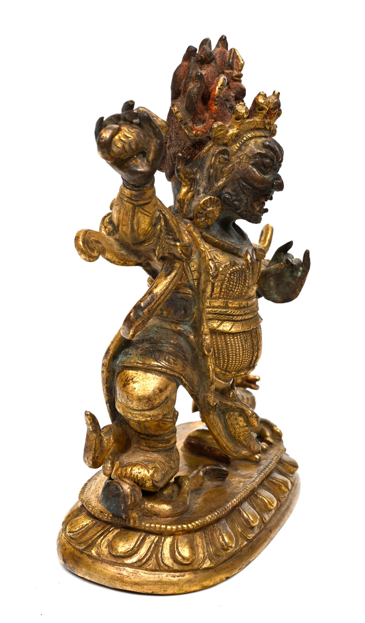 Sino Tibetan Gilt Bronze Vaishravana (Kubera)