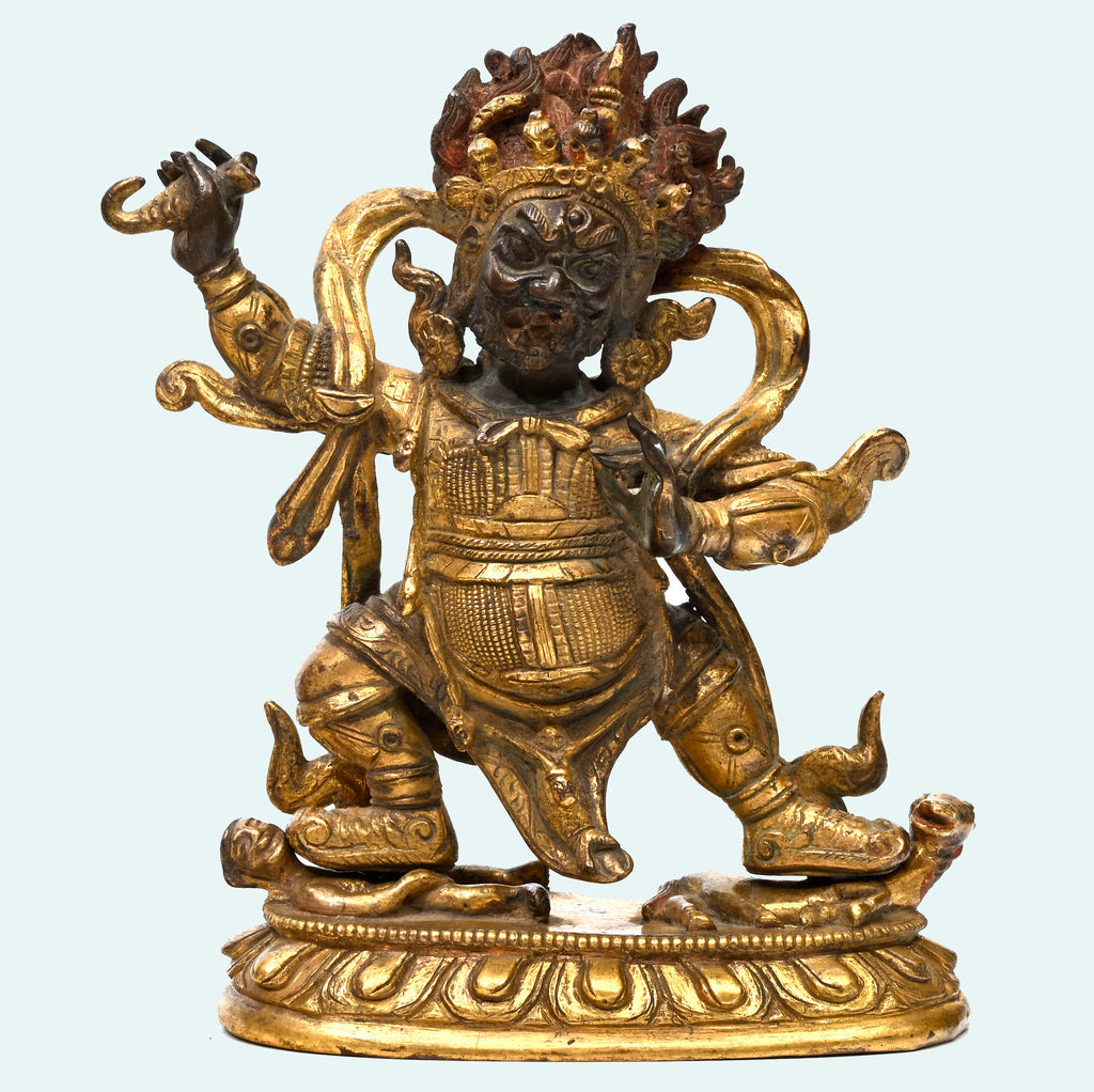 Sino Tibetan Gilt Bronze Vaishravana (Kubera)