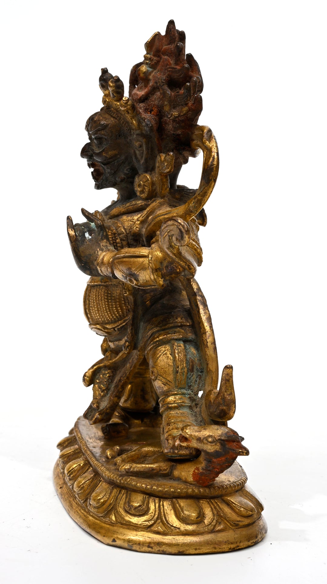 Sino Tibetan Gilt Bronze Vaishravana (Kubera)
