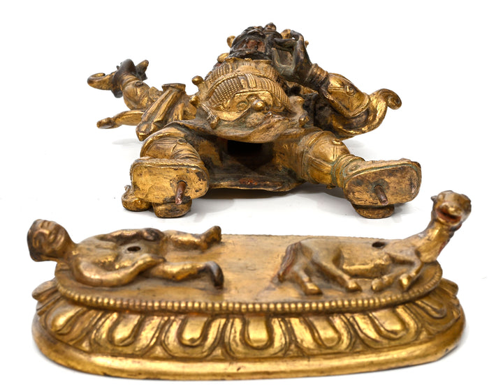 Sino Tibetan Gilt Bronze Vaishravana (Kubera)