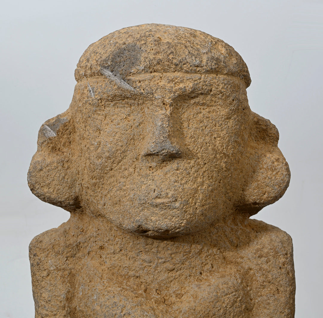 Pre Columbian Huastec Large Stone Figural Stele