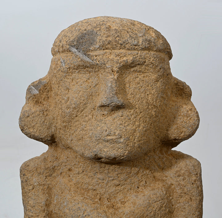 Pre Columbian Huastec Large Stone Figural Stele