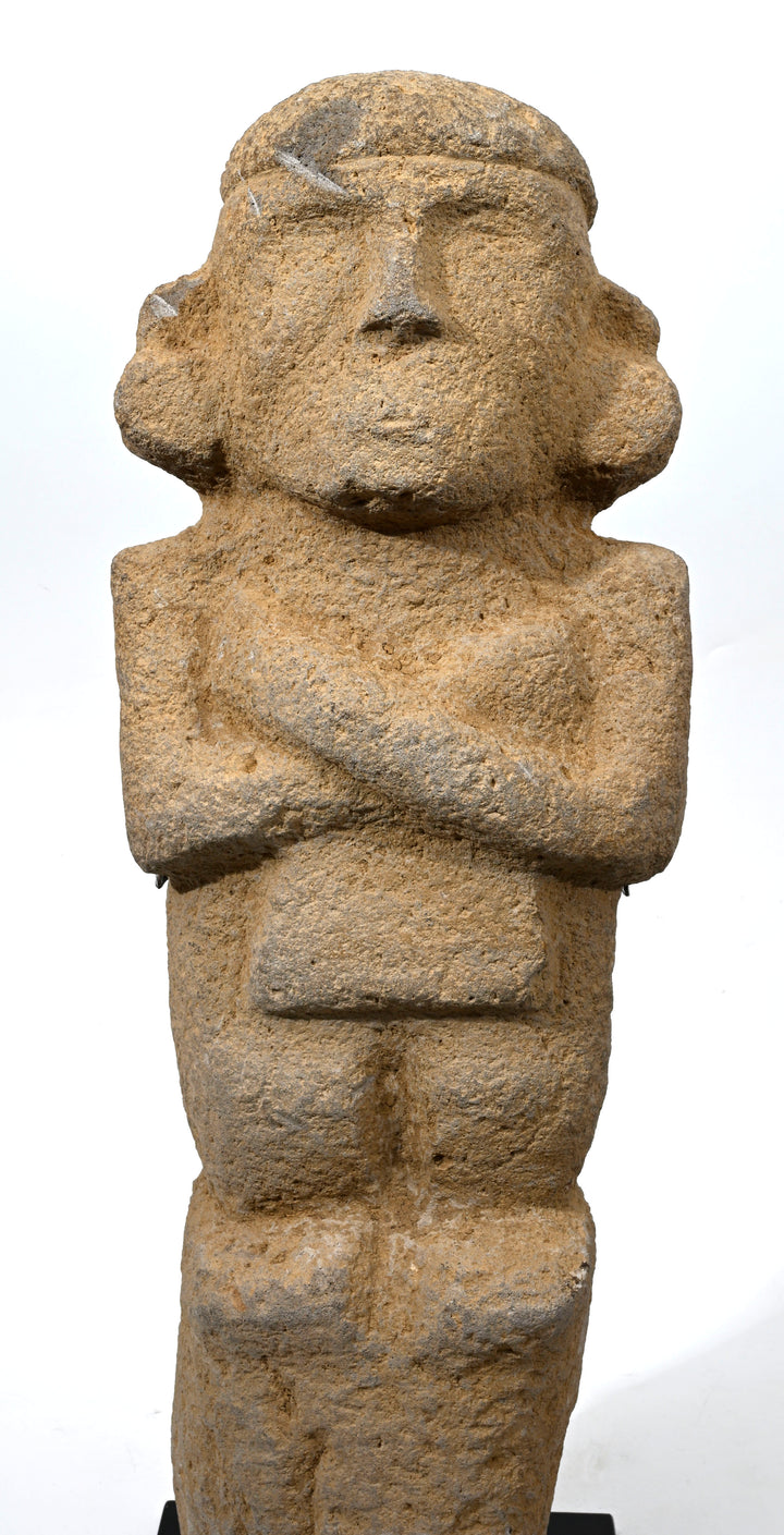 Pre Columbian Huastec Large Stone Figural Stele