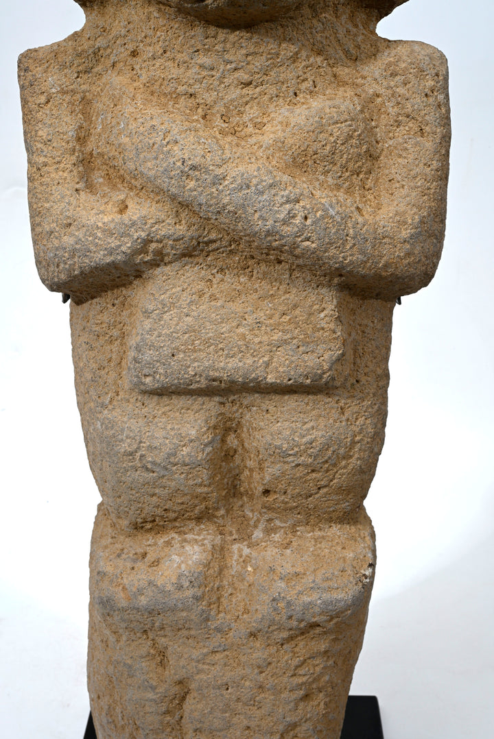 Pre Columbian Huastec Large Stone Figural Stele
