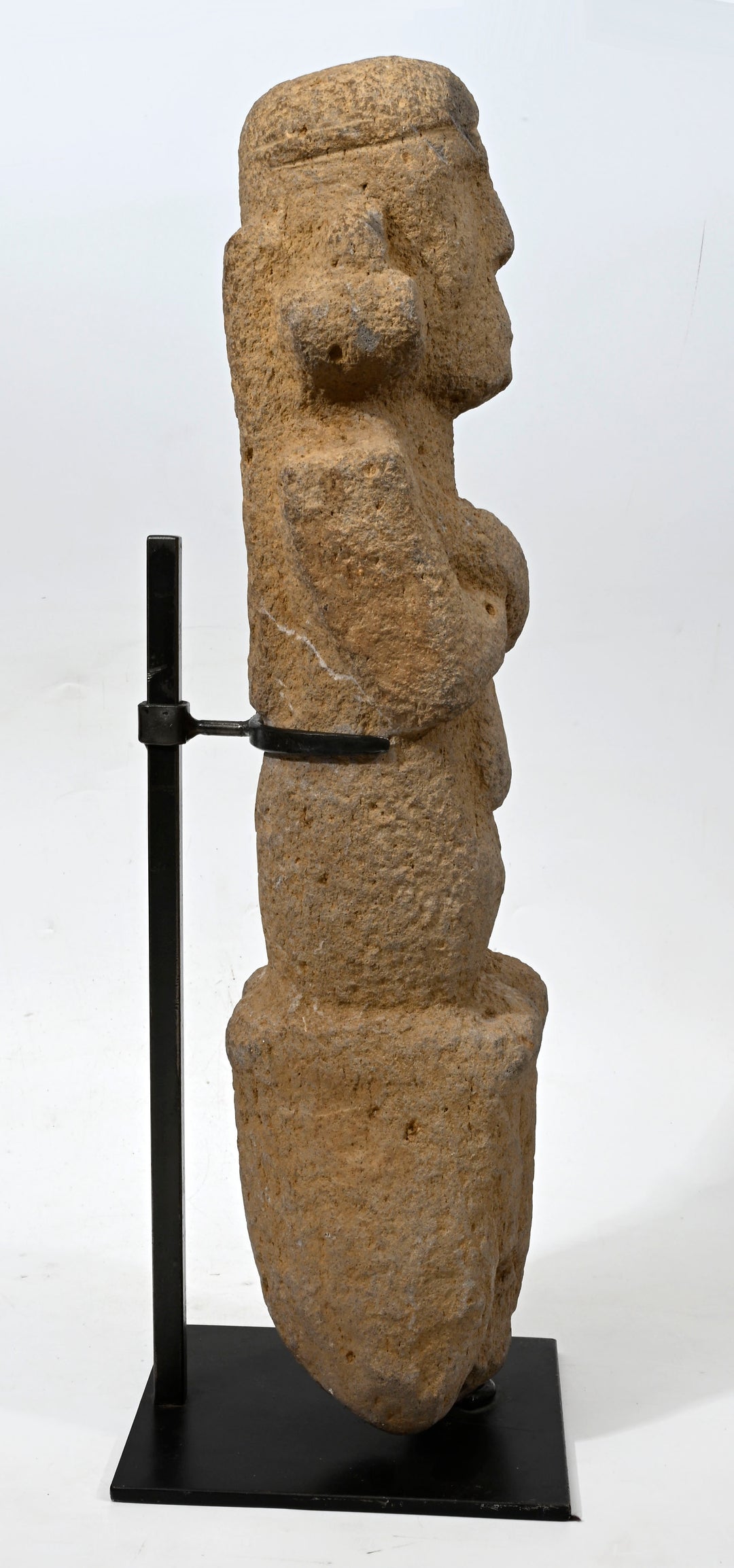 Pre Columbian Huastec Large Stone Figural Stele