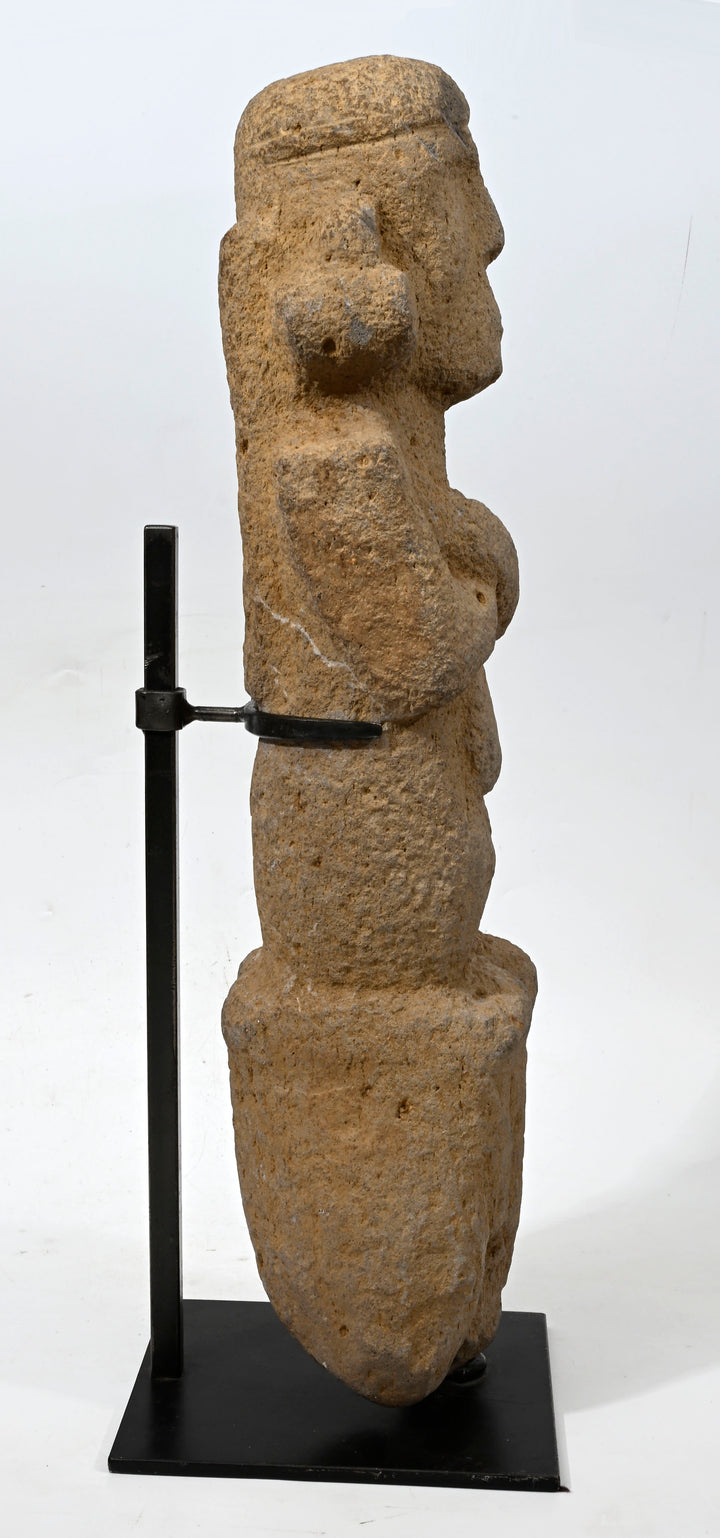Pre Columbian Huastec Large Stone Figural Stele